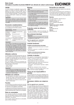 EUCHNER EGM/EGT Mode d'emploi avec IA Chat & PDF