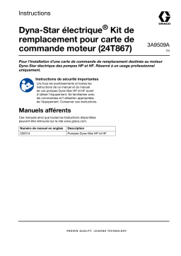 Graco 3A9509FR-A, manuel du kit de remplacement pour carte de commande moteur Dyna-Star électrique (24T867), français Manuel du propriétaire