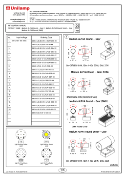 Unilamp Medium ALPHA : Manuel d'installation + IA