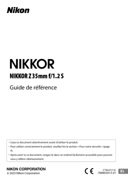 Nikon NIKKOR Z 35mm f/1.2 S Guide de référence
