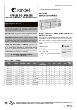 Randell LPRES Self-Contained Chef Base/Equipment Stand Manuel du propriétaire
