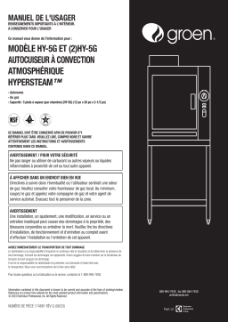 Groen Hy-5G ET HyCapacity HyPerSteam Atmospheric Convection Steamer Manuel du propriétaire