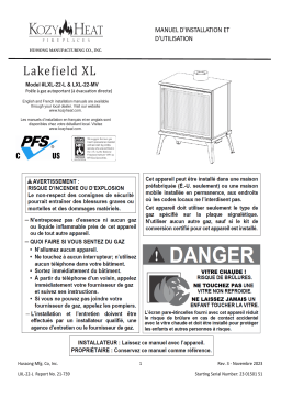 Kozyheat Lakefield XL Manuel du propriétaire