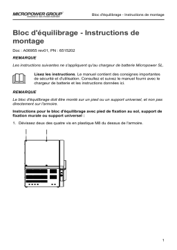 MicroPower Bloc d'équilibrage Mode d'emploi