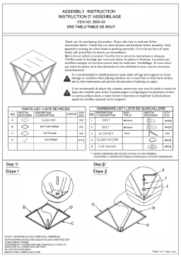 Shumake Furniture 3694-04 Guide d'installation