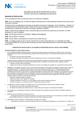 NX Lighting Controls NXSW2-W Wireless Wall Switch Guide d'installation
