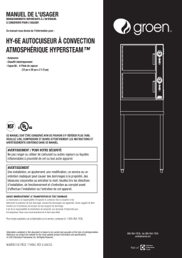 Groen Hy-6E HyCapacity HyPerSteam Atmospheric Convection Steamer Manuel du propriétaire