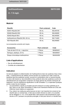 Lovibond Single Method 56I701200 - Isothiazolinone Manuel utilisateur