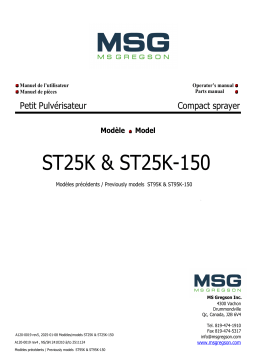 MSG ST25K-150 Manuel du propriétaire