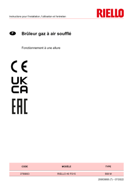 Riello R40 FS15 1/230/50 Manuel utilisateur