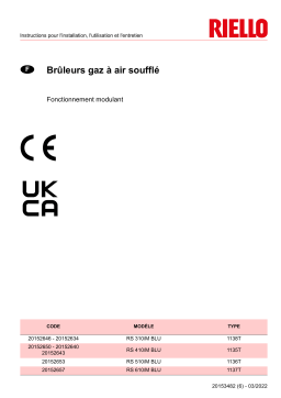 Riello RS 310/M BLU TC FS1/FS2 3/400/50 Manuel utilisateur