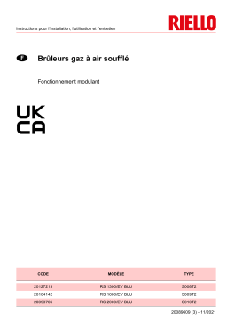 Riello RS 2000/EV BLU TC FS1/FS2 3/400/50 230/50-60 Manuel utilisateur