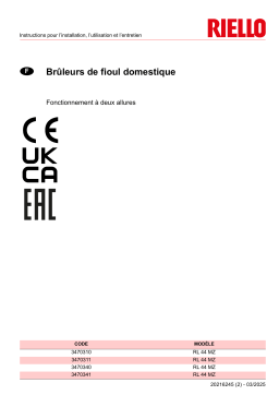 Riello RL 44 MZ TL FS1 1/220-230/50-60 220-230/50-60 Manuel utilisateur