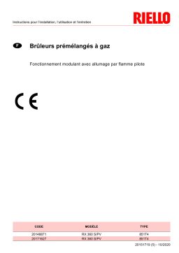 Riello RX 360 S/PV ULN FS1 1/230/50 230/50 Manuel utilisateur
