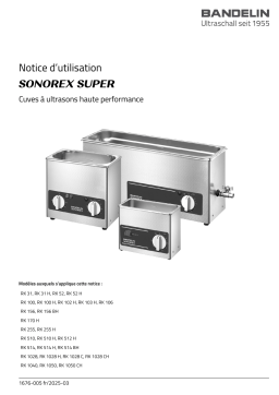 BANDELIN SONOREX SUPER RK 1028 C Mode d'emploi