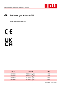 Riello RS 68/EV O2 BLU TC FS1/FS2 3/400/50 1N/230/50 Manuel utilisateur