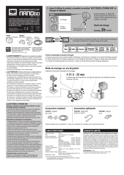 Cateye Nano60 [TL-LD830] Manuel utilisateur