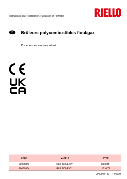 Riello RLS 2000/E C11 TC FS1 3/400/50 230/50-60 Manuel utilisateur