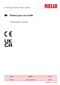 Riello R40 FSP10 1/230/50 Manuel utilisateur