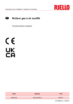 Riello RS 810/E BLU TC FS1/FS2 3/400/50 Manuel utilisateur
