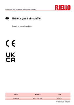 Riello RS 810/E FGR TC FS1 3/400/50 Manuel utilisateur
