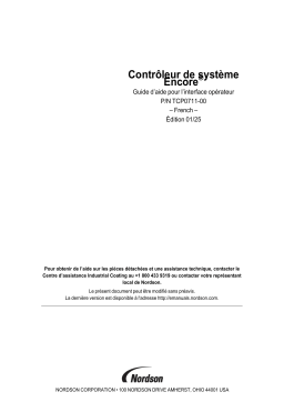 Nordson Encore Manual System Controller Help Manuel du propriétaire