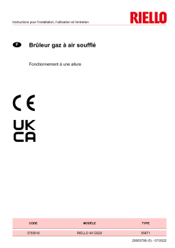 Riello R40 GS20 1/230/50 Manuel utilisateur