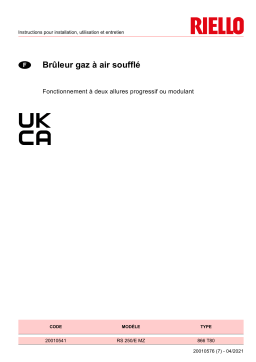 Riello RS 250/E MZ TC FS1 3/380/60 220/60 Manuel utilisateur