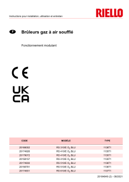 Riello RS 410/E O2 BLU TC FS1/FS2 3/400/50 Manuel utilisateur