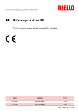 Riello RS 1000/E BLU TC FS1/FS2 3/400/50 230/50-60 Manuel utilisateur