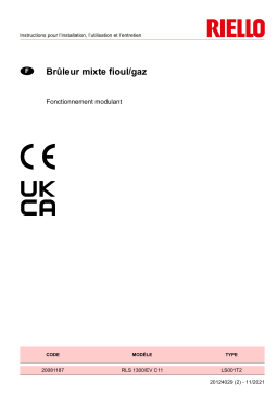 Riello RLS 1300/EV C11 TC FS1 3/400/50 230/50-60 Manuel utilisateur