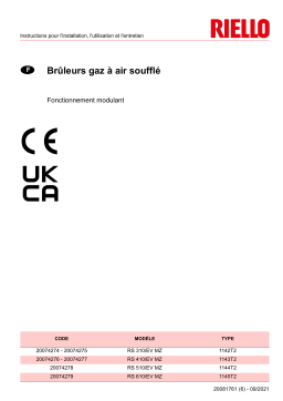 Riello RS 510/EV MZ TC FS1/FS2 3/400/50 Manuel utilisateur