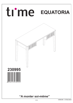 Time Bureau 2 tiroirs EQUATORIA ciré et teinté teck Mode d'emploi