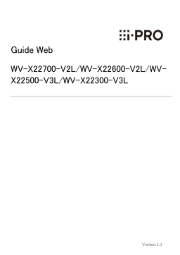 i-PRO WV-X22500-V3L Mode d'emploi