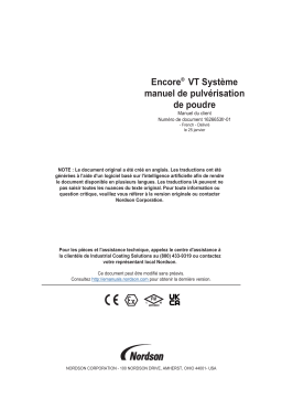 Nordson Encore VT Manual Powder Spray System Manuel du propriétaire