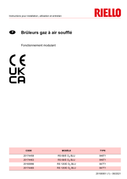Riello RS 120/E O2 BLU TL FS1/FS2 3/400/50 1N/230/50 Manuel utilisateur