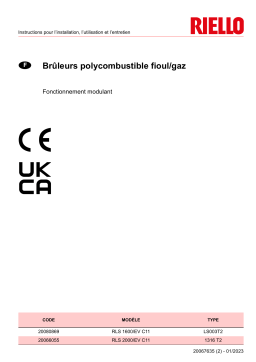 Riello RLS 2000/EV C11 TC FS1 3/400/50 230/50-60 Manuel utilisateur