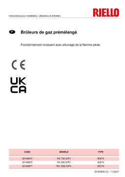 Riello RX 1000 S/PV ULN FS1 3/400/50-60 230/50-60 Manuel utilisateur