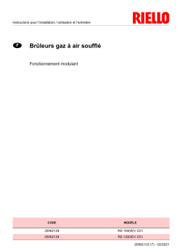 Riello RS 1200/EV C01 TC FS1-FS2 3/400/50 230/50-60 Manuel utilisateur