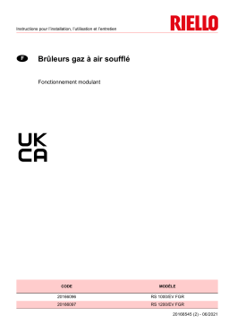 Riello RS 1000/EV FGR TC FS1 3/400/50 Manuel utilisateur