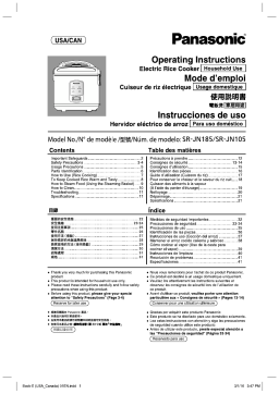 Panasonic SR-JN185 Manuel utilisateur