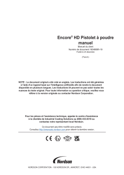Nordson Encore HD Manual Powder Spray Gun Manuel du propriétaire