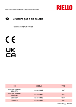 Riello RS 610/M MZ TC FS1 3/400/50 Manuel utilisateur