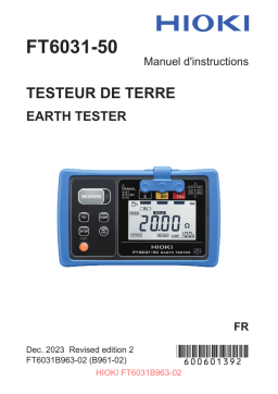 Hioki EARTH TESTER FT6031-50 Manuel utilisateur