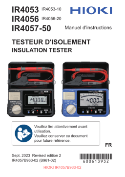 Hioki INSULATION TESTER IR4053-10, IR4056-20, IR4057-50 Manuel utilisateur