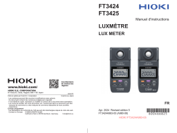 Hioki LUX METER FT3424,FT3425 Manuel utilisateur