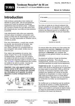 Toro Recycler S55A 55 cm Lawn Mower 21771 Manuel utilisateur