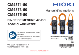 Hioki AC/DC CLAMP METER CM4371-50, CM4373-50, CM4375-50 Manuel utilisateur