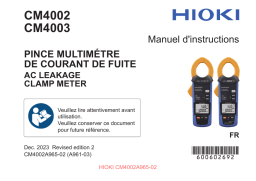 Hioki AC LEAKAGE CLAMP METER CM4002,CM4003 Manuel utilisateur