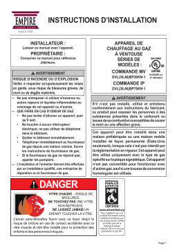 White Mountain Hearth DVL(36/46)BP | Loft Linear Direct-Vent Fireplace | Manuel utilisateur